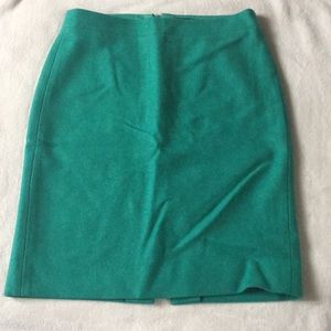 JCrew green wool pencil skirt -Size 2